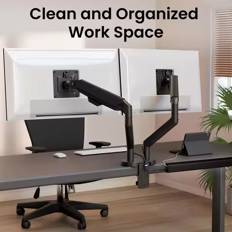 1/2pcs Under Desk Self-Adhesive Cable Tray, No Drill PVC Wire Organizer 15.7 inch for Computer Monit
