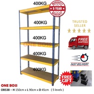 H5'xL3'xD1.5' (5 LEVELS) HEAVY DUTY BOLTLESS RACKING HOME STORAGE WAREHOUSE STORE ROOM OFFICE FILE R