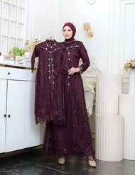 Ready Gamis Regina Couple Tille Payet Dalaman Satin Velvet Gamis Lebaran Ibu dan Anak Terbaru Gamis
