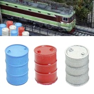 [szlztmy2mg] 10x Oil Drum Decorative Accessories HO Scale 1/87 Simulation Miniature Oil Tank for Fre