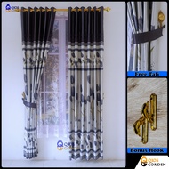 Gorden Pintu Dan Jendela Kamar Mewah Bahan Blackout Import Motif Bunga Tulip Model Smokering
