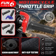 FUN TIMES Motorcycle Throttle Grip Set with Cable, Universal 7/8" Anti-Slip Handlebar Grips, Black/B
