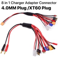 8 In 1 Charger 4.0mm Banana Adapter Connector T Tamiya Futaba XT60 EC3 JST Wire Cable Lipo Battery R
