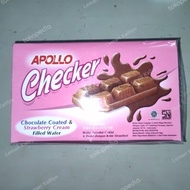 Apollo Checker Chocolate and Strawberry Cream Filled Wafer 24x18 Gr