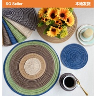 【📣SG Seller】Nordic-style cotton yarn placemat/heat-insulated / decorative prop mat -household use