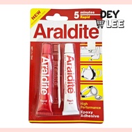 MERAH Red ARALDITE Glue 2x15ml Super Glue Fast Setting Epoxy Adhesive Rapid