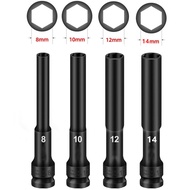 Mata Kunci Shock Extra Panjang 130mm Impact 1/2" Pas Sok Socket 8mm/10mm/12mm/14mm Kualitas Bagus.