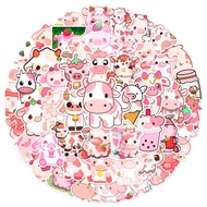 10/50Pcs Cute Strawberry Cow Stickers for Stationery Laptop Guitar Waterproof Decal Toys Gift