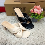 BONNIE KEMAMAN HEELS WANITA BERTUMIT 2 INCI 9823-12 WARNA HITAM & BEIGE SAIZ 36/41
