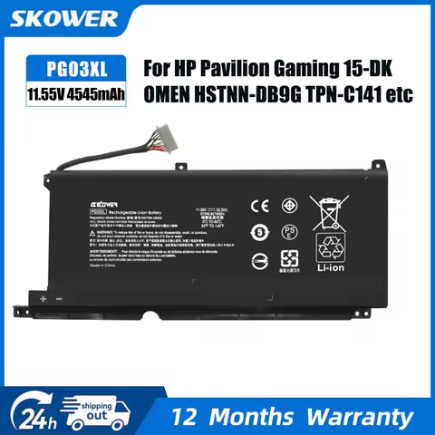SKOWER PG03XL Battery For HP Pavilion Gaming 15-DK 15-ec 16-a0000 OMEN 5X FPC52 Series TPN-C141 TPN-