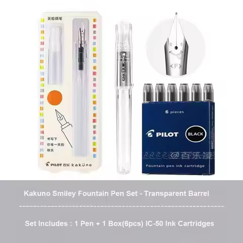 Pilot Kakuno Fountain Pen Anti-Roll Barrel Beginner Friendly Grip Smooth Writing Calligraphy Pens Co
