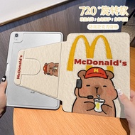 Acrylic Hard Shell Rotatable 720° iPad Air 6 Mini 6 pro Protective Case 13 Inch Transparent Three Fo