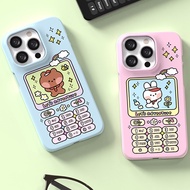 Line Friends Minini Retro Phone Slim Case for iPhone 13 12 11 Pro Pro Max mini made in Korea