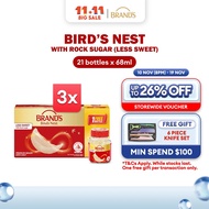 [Bundle of 3] BRAND'S® Bird's Nest Rock Sugar (Less Sweet) | 6+1 FREE x 68ml | 100% genuine bird nes