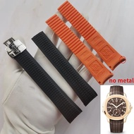 NO Metal Pins 21mm Soft Colorful Silicone Rubber Watchband Fit For Patek Strap PP 5167R-001 Aquanaut