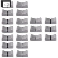 20Pcs 24mmx11mmx10mm Console Mixer Slider Fader Knobs Replacement for Potentiometer Gray Knob Black 