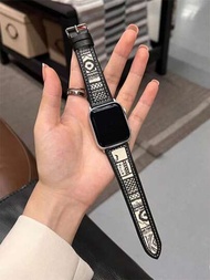 Correa de reloj compatible con Apple Watch con patrón geométrico PU