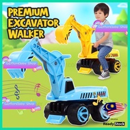 High Quality Excavator Walker Excavator Push Car Music light Kids Ride On Construction Truck Toys Pe