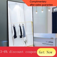 ！Dressing Mirror Full Body Standing Hanging Wall Mount Nordic Big Mirror Aluminium Frame Tall Removable