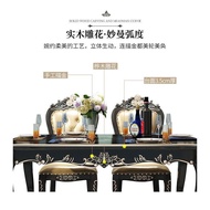 European-Style Dining Tables and Chairs Combination Household Marble Dining Table Household Eating Solid Wood Rectangular Dining Table and Chair Set