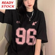 Vintage No. 96 Oversized Pink T-Shirt With Sports Motif Number 96