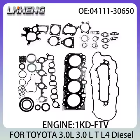 Engine Full Overhaul Gasket Kit Rebuild Set FOR TOYOTA DYNA FORTUNER HIACE 3.0L 3.0 L T L4 Diesel 20