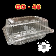 TAPAU - GO 46  Plastic Tray with Lock [ 50pcs± ] Bakery Disposable Plastic Clear Food Box - Bekas Ma