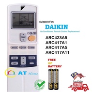 Daikin Aircon Remote Control Arc423a5,arc417a1,arc417a5,arc417a11 Fte25kv1 Replacement
