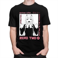 Darling In The Franxx Tshirt Men Pure Cotton Zero Two T Shirt Manga And Animated Tv Show Tee Short Sleeve Novelty T-Shirt Gift