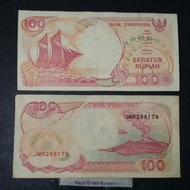 uang kuno 100 rupiah perahu pinisi 1992 uang lama, mahar, koleksi asli