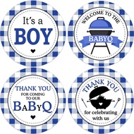 48PCS Baby Q Stickers, BBQ Baby Shower Decorations, Baby Que Baby Shower Stickers Party Favors Baby 