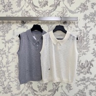 Dapper Early Spring Knitted Jacket with Embroidered Logo Lapel