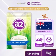 A2 Milk Whole Milk Powder 1kg Bag - A2 Milk Protein Easy to Digest, Increases Height for Babies from
