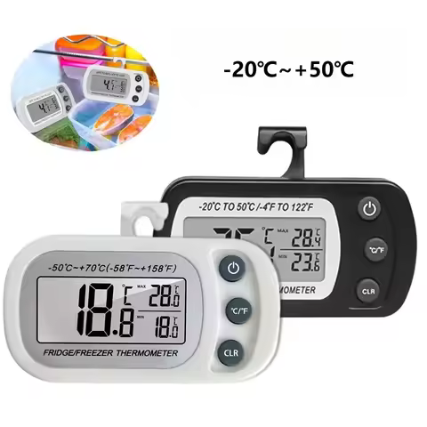 NEW Fridge Thermometer With Hook Anti-Humidity Refrigerator Freezer Electric LCD Display Digital The