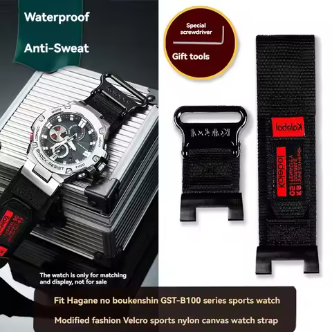For G-SHOCK GST-B100 Metal Adapter GST-W300/s110/GST-210/S130 Refit Nylon Strap Stainless Steel Join