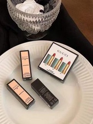 Gucci Rouge à Lèvres Voile GUCCI古馳傾色絨霧唇膏湖藍管口紅三件套 內含：25#復古紅，208#烏龍奶茶，505#焦糖楓葉色