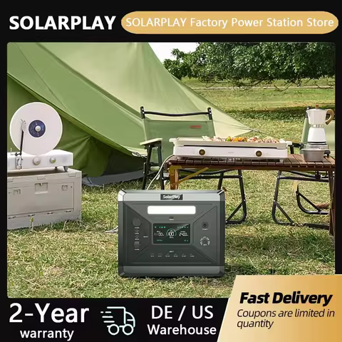 SOLARPLAY Q2501 Portable Power Station 2160WH LiFePO4 Battery with 2400W (4800W Peak) AC Output Sola