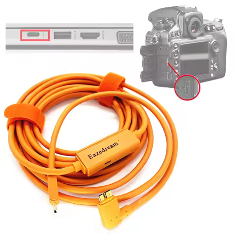 5m USB-C to Micro-B 3.0 Tethering Cable with Booster for Canon 5D Mark IV 5DSR 1DX2 Nikon D850 D5 Ca