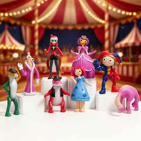 8pcs/set The Amazing Digital Circus Anime Cartoon Characters Figura GK Model PVC Anime Gifts For Chi
