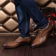 Mac&Gill Classic Derby Buono Woven Leather Lace-Up Shoes รองเท้าแบบหนังแท้ผูกเชือกสำหรับผู้ชายแบบหนั