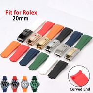 20mm Silicone Soft Watch Strap Fit for Rolex Universal  Replacement Watch Band Women Men's Bracelet with Metal Buckle for Daytona for Submariner Waterproof Wristband