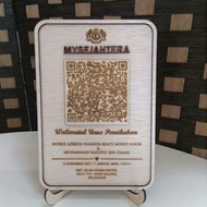Saiz A5 QR Code MySejahtera Ukir Kayu | Engrave Wooden QR Code