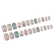 sa 24Pcs Press On Nail Artificial Nail False Nail Glues On Nail French Nail Tip