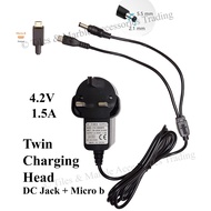 Twin Head Dual Head Line Laser Charger DC 4.2V 1.5A Charger Lithium Battery Charger Double Head Char