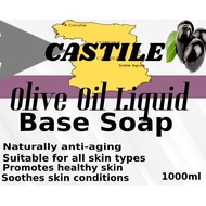 PURE Castile, Olive Base, Highly Concentrated Natural Olive oil Liquid Base Soap (SLS &amp; ANIMAL FAT FREE) 1kg