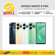 Infinix Smart 8 Pro (128GB ROM+4GB RAM) 5000mAh Long-Standing Battery Type-C Charging, 6.6" Side Fingerprint + Face Fast Unlock,1 Year Infinix Malaysia Warranty