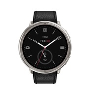 AMAZFIT Amazfit Active 2 Premium - Sapphire Crystal Screen, Black Leather Strap + Silicon Strap incl