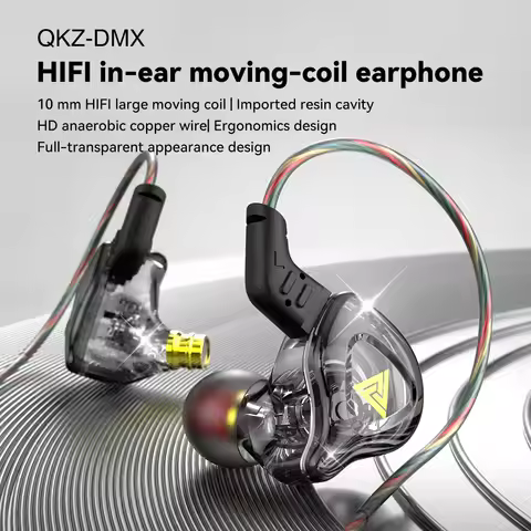 QKZ AK6-DMX in-ear earphones Monitor earphones HIFI dynamic wire-controlled subwoofer music mobile p