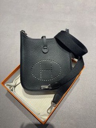Hermes Mini Evelyne 黑色銀扣G年 全新