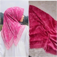 KERUDUNG SEGI EMPAT MOTIF DSKA PINK FANTA/HIJAB PINK FUSCHIA VOAL